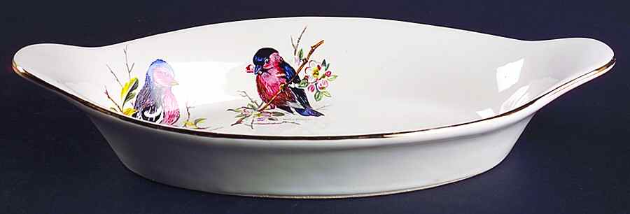 Decorated Bird 11" Augratin by Pfaltzgraff-1