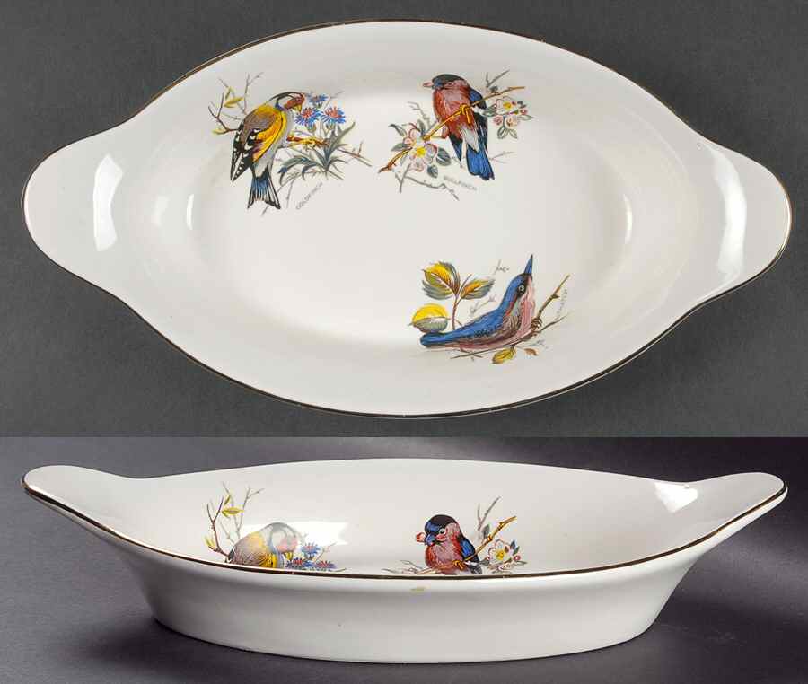 Decorated Bird 11" Augratin by Pfaltzgraff-1