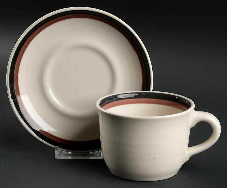 Embers Flat Cup & Saucer Set by Pfaltzgraff-1