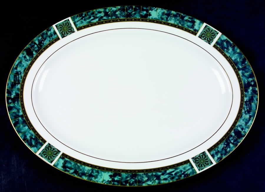 Emerald Radiance 14" Oval Serving Platter by Pfaltzgraff-1