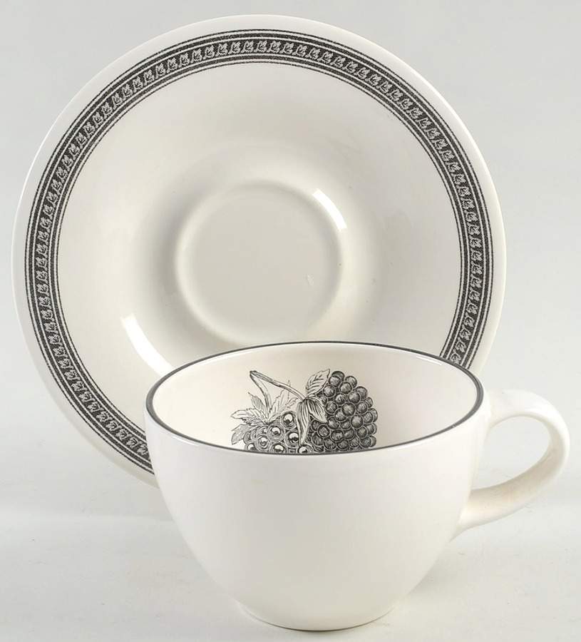Farmers Market Flat Cup & Saucer Set by Pfaltzgraff-1