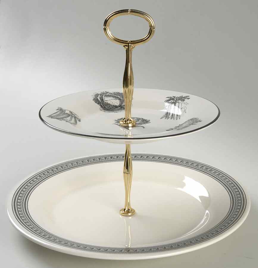 Farmers Market 2 Tiered Serving Tray (Dinner & Salad Plate) by Pfaltzgraff-1