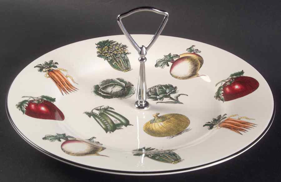 Farmers Market Round Serving Plate with Handle (DP) by Pfaltzgraff-1