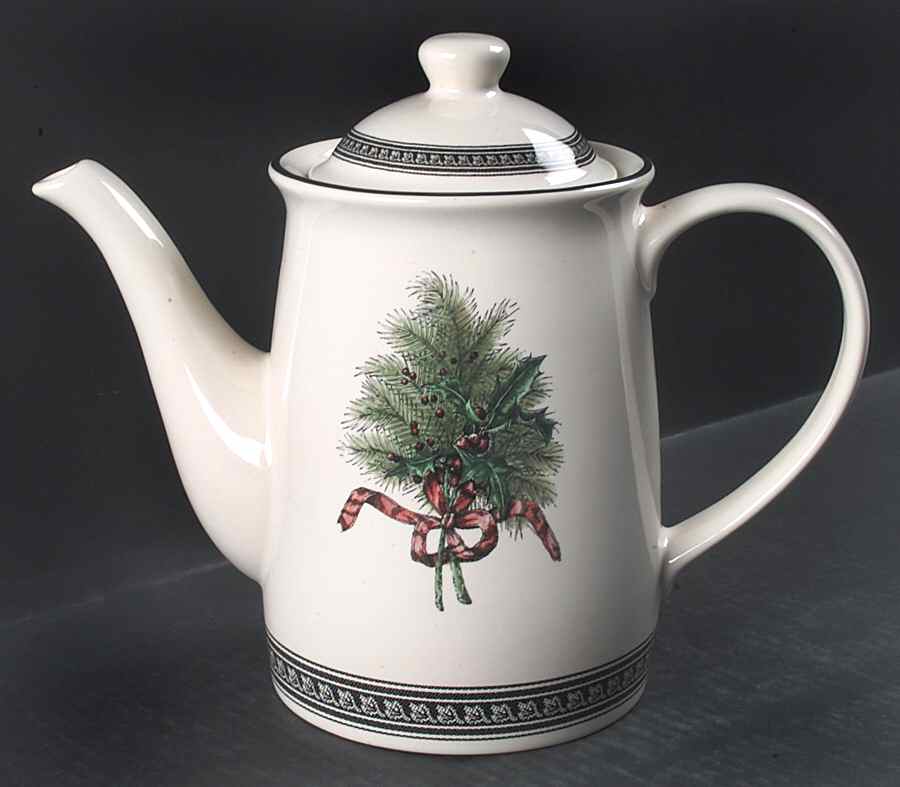Farmers Market Holiday Greetings Coffee Pot & Lid by Pfaltzgraff-1