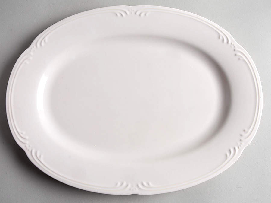Filigree 14" Oval Serving Platter by Pfaltzgraff-1