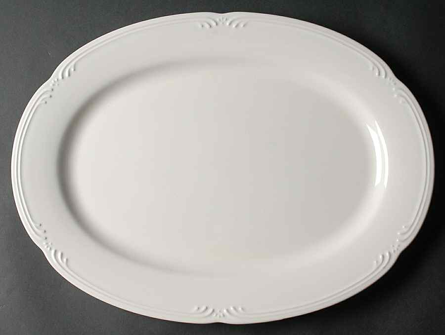 Filigree 16" Oval Serving Platter by Pfaltzgraff-1