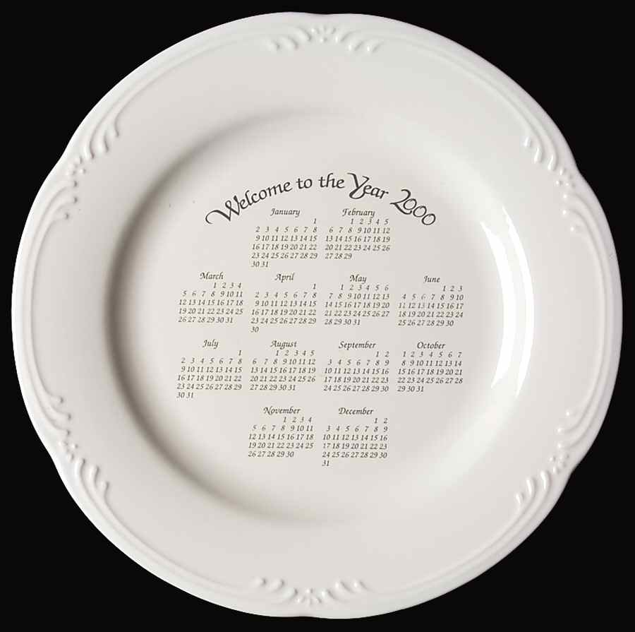 Filigree "2000" Calendar Plate by Pfaltzgraff-1