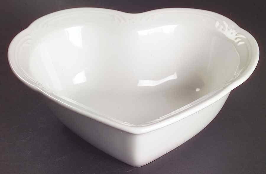 Filigree 8" Heart Shaped Bowl by Pfaltzgraff-1