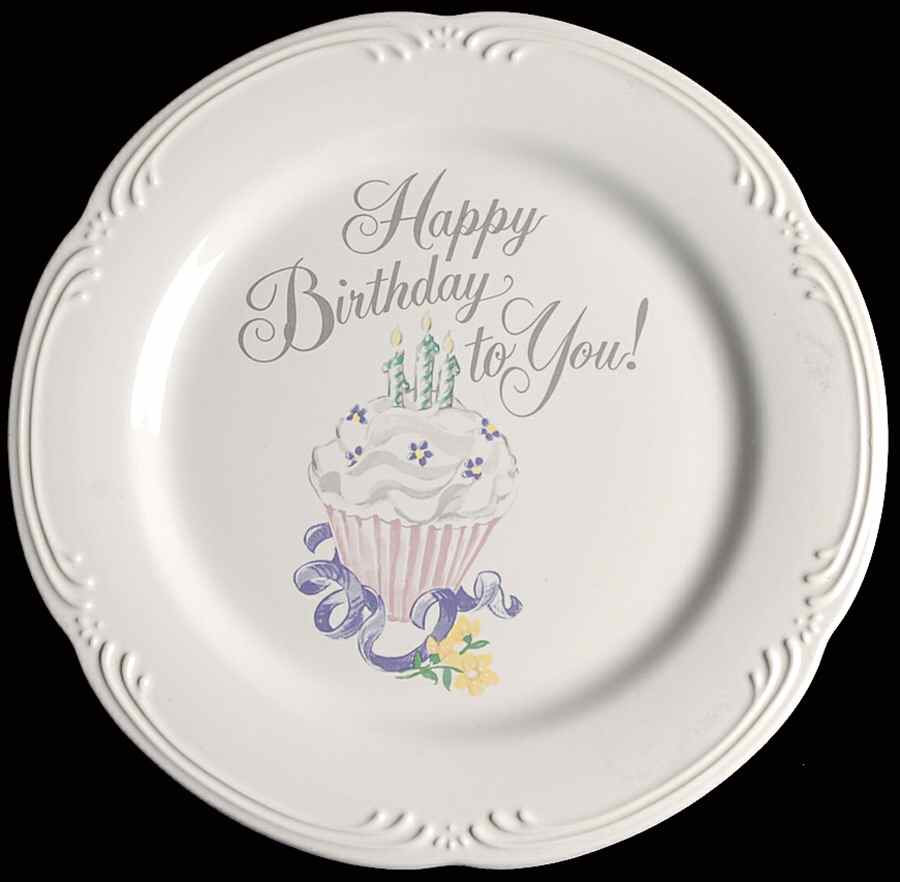 Filigree Happy Birthday Cake Plate by Pfaltzgraff-1