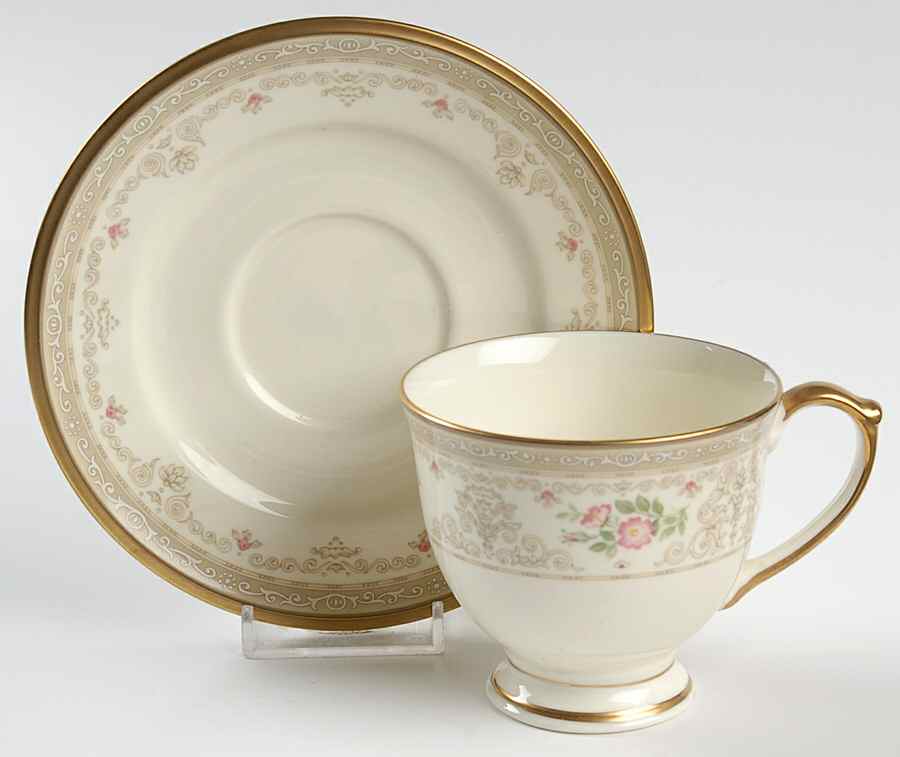 Flora Royale Footed Cup & Saucer Set by Pfaltzgraff-1