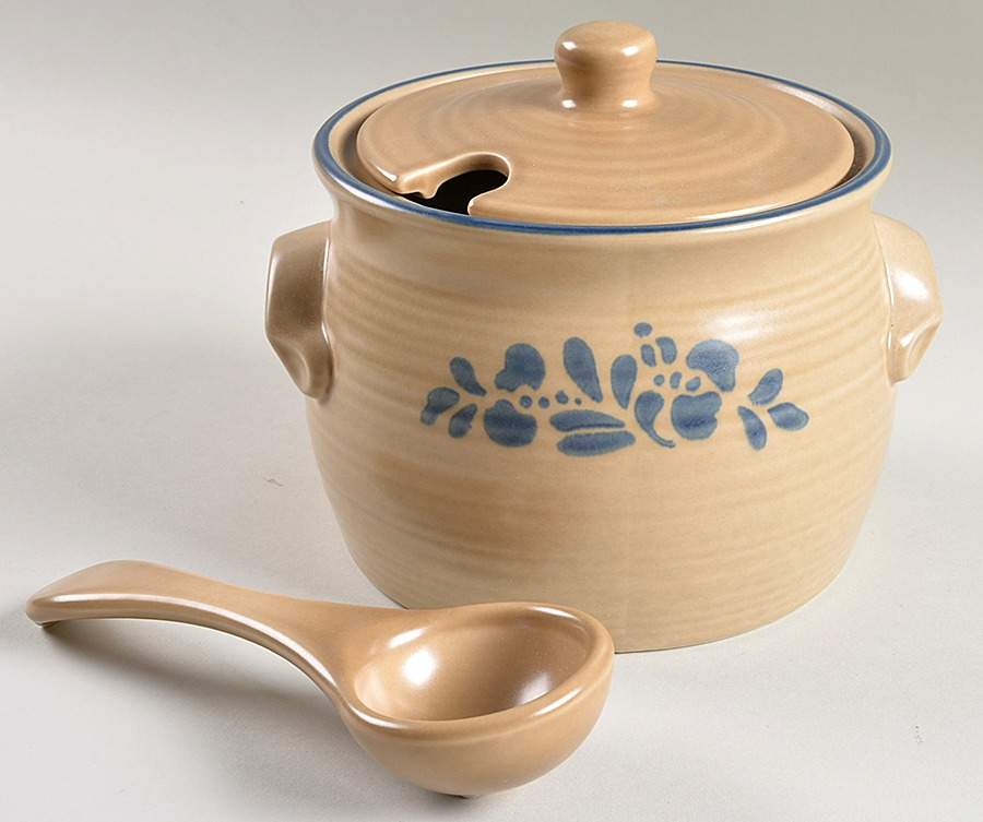 Folk Art Mini Tureen w/Lid & Ladle by Pfaltzgraff-1