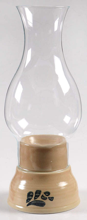 Folk Art Hurricane Lamp & Globe by Pfaltzgraff-1