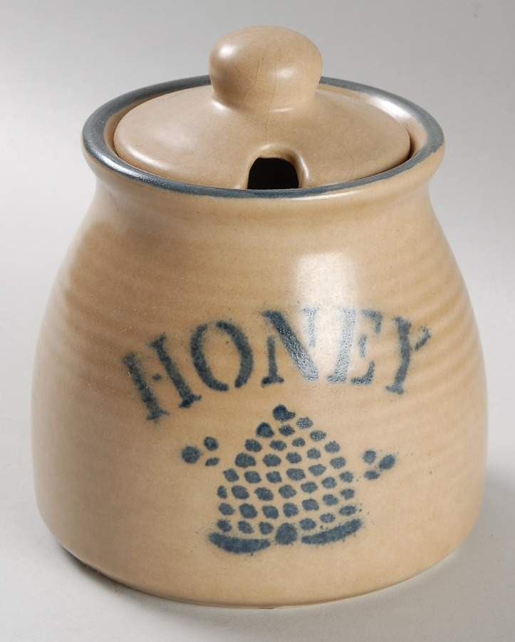 Folk Art Honey Pot & Lid by Pfaltzgraff-1