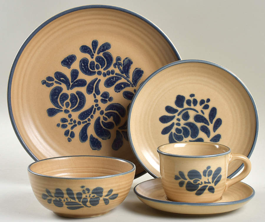 Folk Art 40  Piece Estate Set by Pfaltzgraff-1