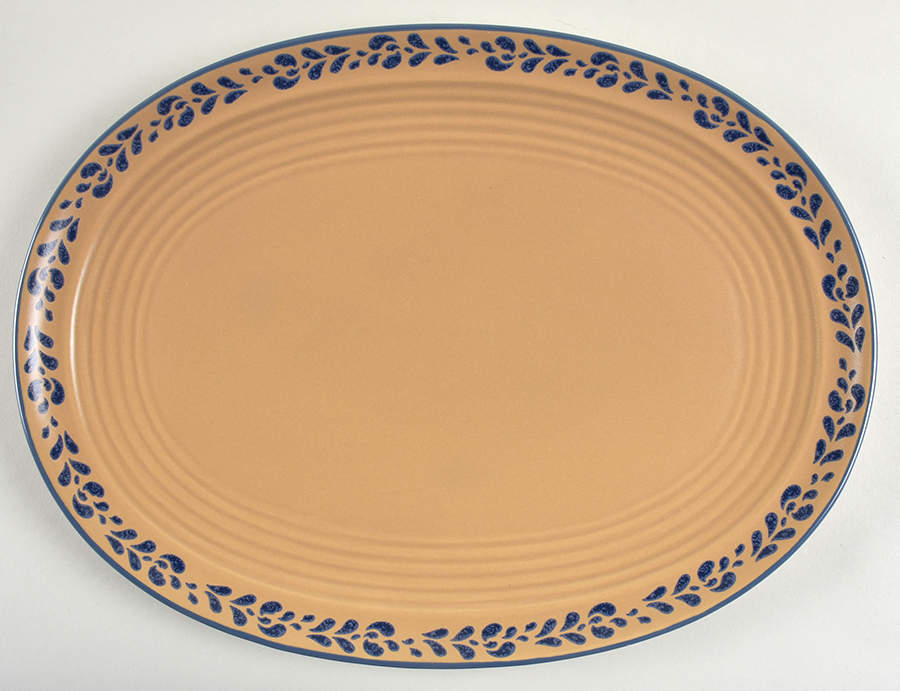 Folk Art 14" Oval Serving Platter by Pfaltzgraff-1