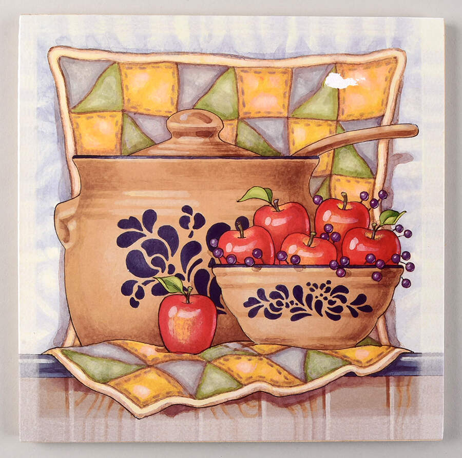 Folk Art Wood Tile for 22" X 22" Picture by Pfaltzgraff-1
