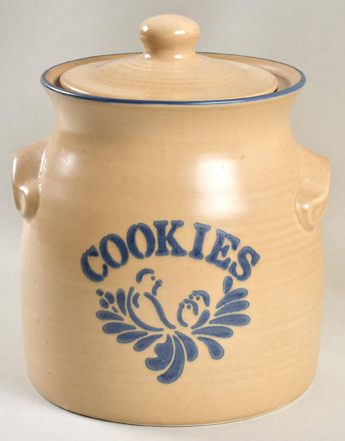 Folk Art Cookie Jar & Lid by Pfaltzgraff-1