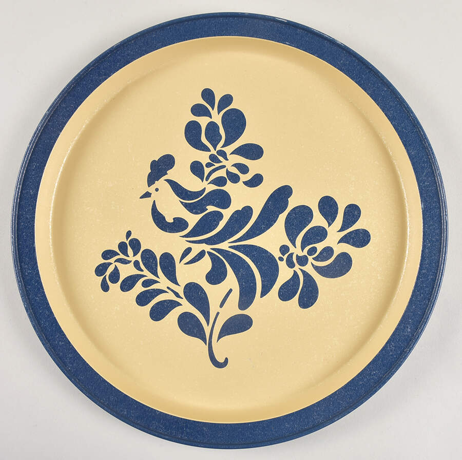 Folk Art Metal Serving Tray by Pfaltzgraff-1