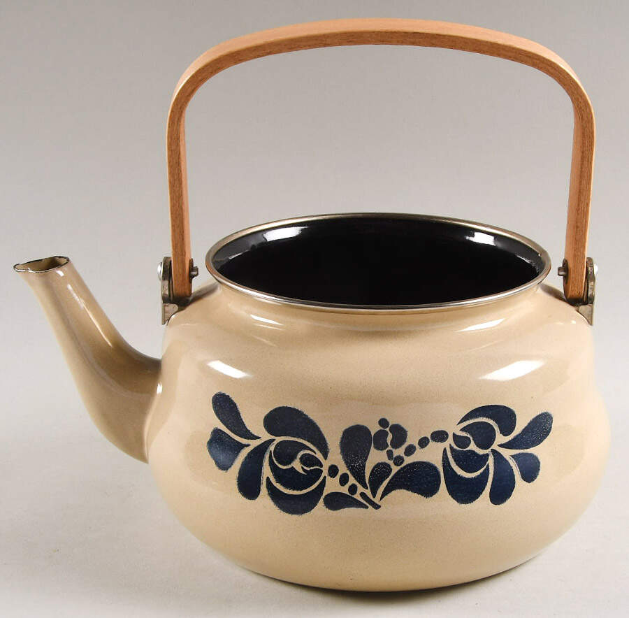 Folk Art Metal Kettle No Lid by Pfaltzgraff-1