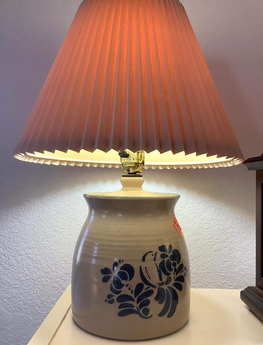 Folk Art 20" Electric Lamp & Shade by Pfaltzgraff-1