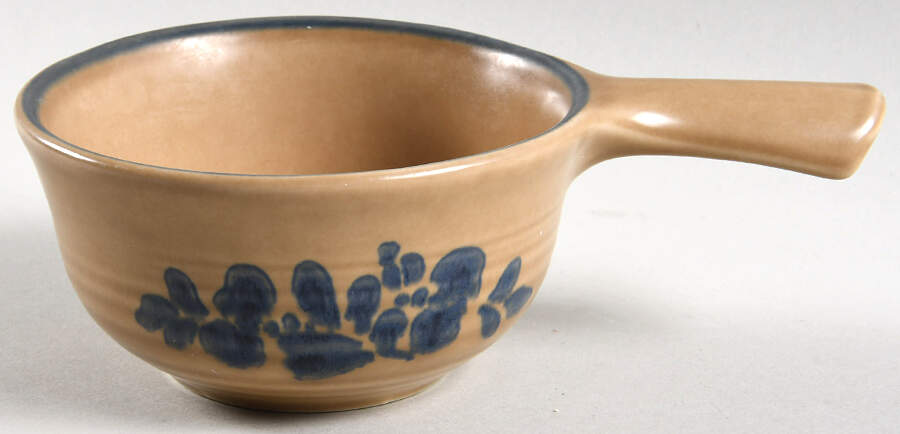 Folk Art One Stick Handled Soup/Snack Bowl (use with SNTR11) by Pfaltzgraff-1