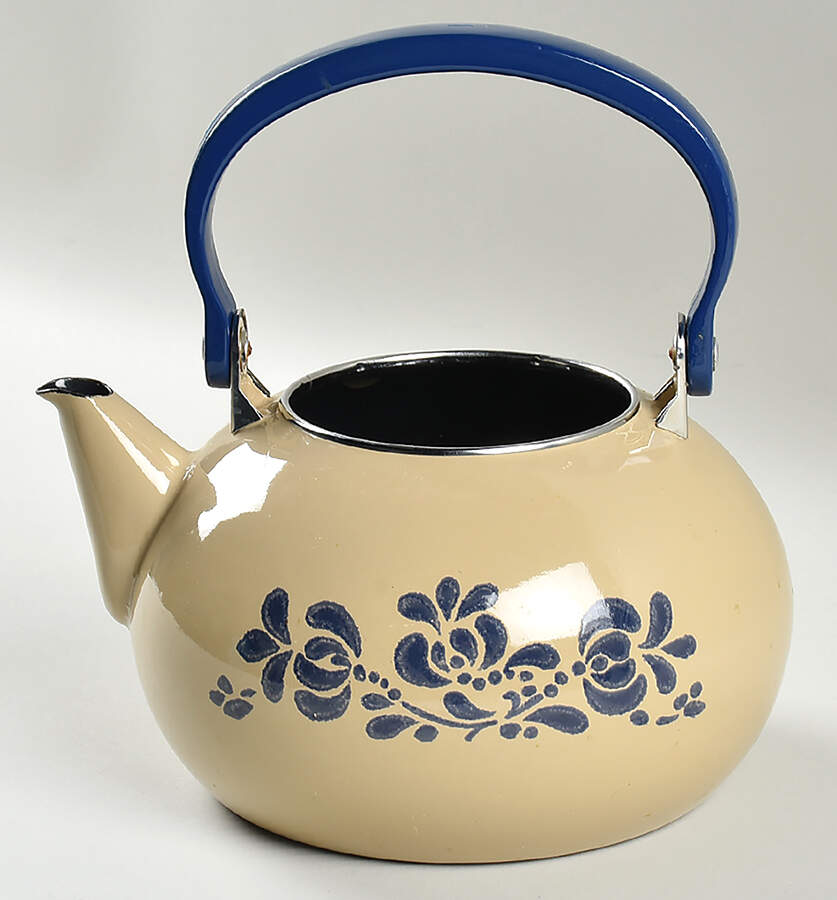 Folk Art Metal Kettle No Lid by Pfaltzgraff-1