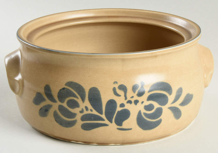 Folk Art 2 Qt Round Covered Casserole No Lid by Pfaltzgraff-1
