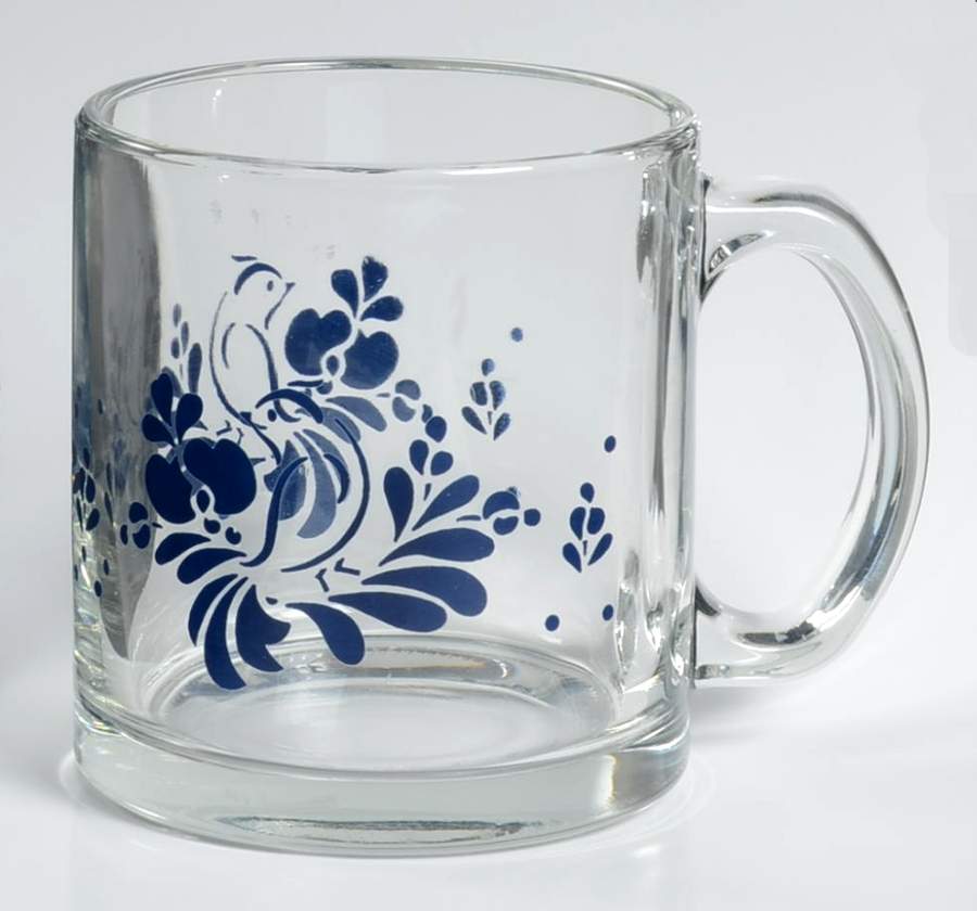 Folk Art Glassware Mug by Pfaltzgraff-1