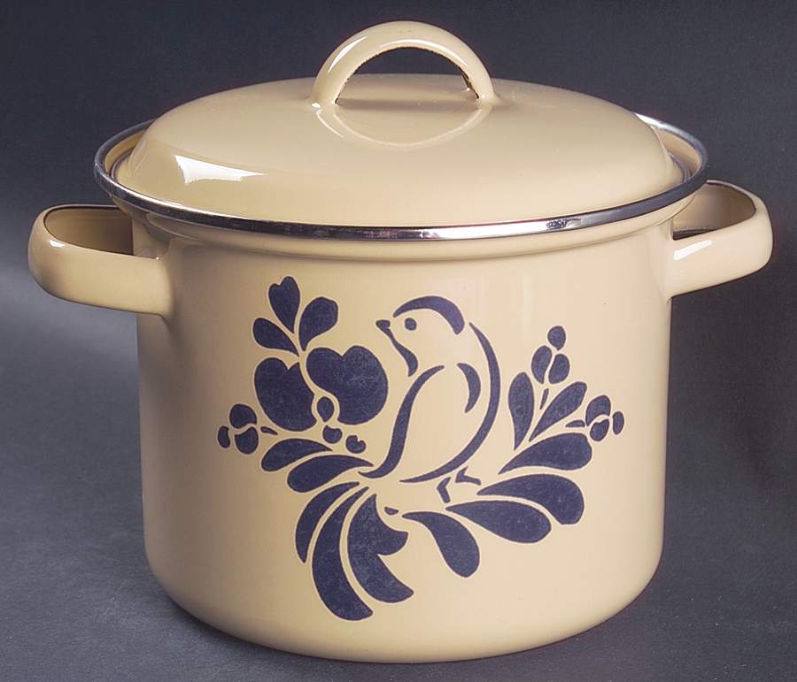 Folk Art 2.5 Qt Metal Stockpot & LId by Pfaltzgraff-1