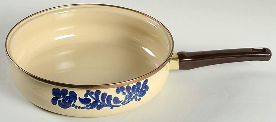 Folk Art 10" Metal Skillet No Lid by Pfaltzgraff-1