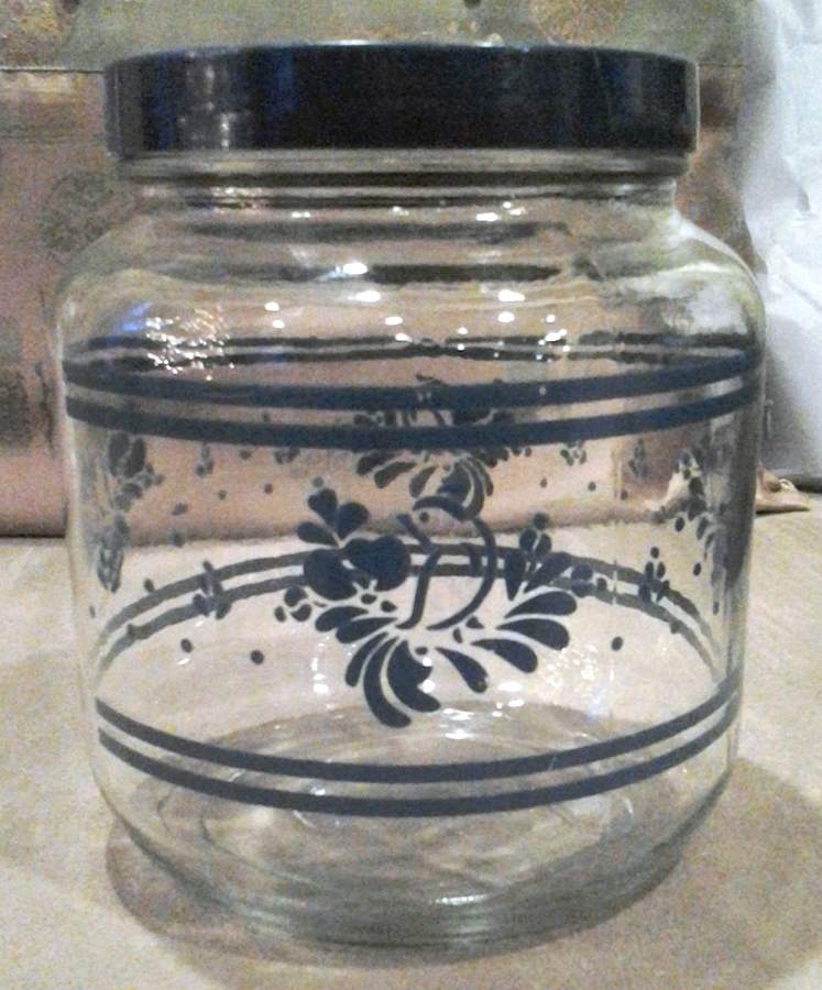 Folk Art 6" Glassware Storage Jar & Lid by Pfaltzgraff-1