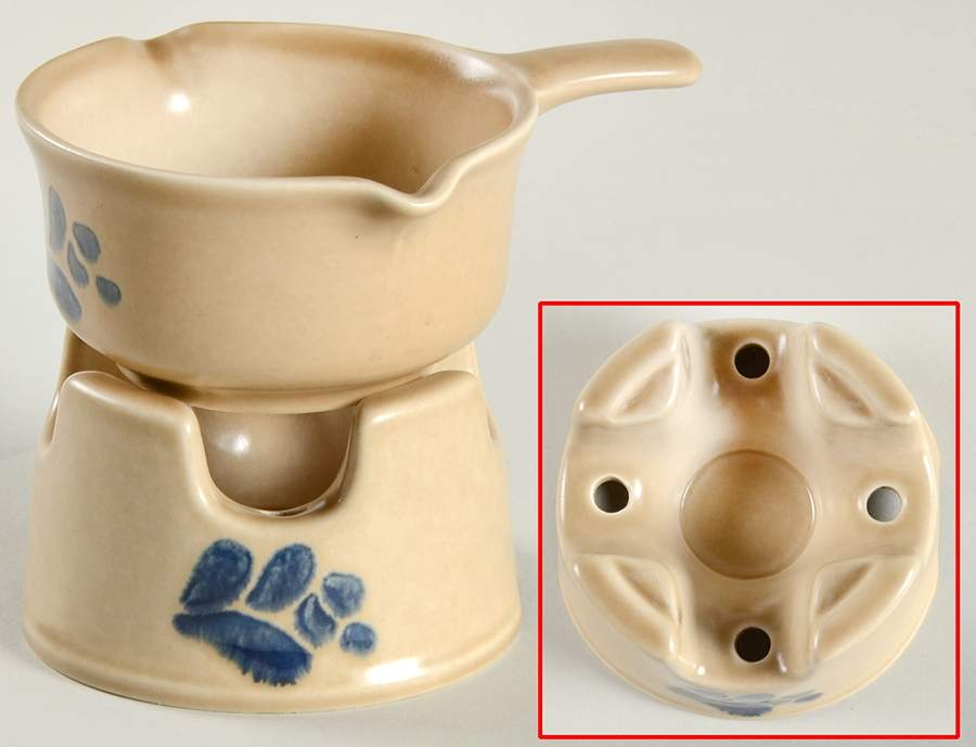 Folk Art Potpourri-Butter Sauce W/ Stnd by Pfaltzgraff-1