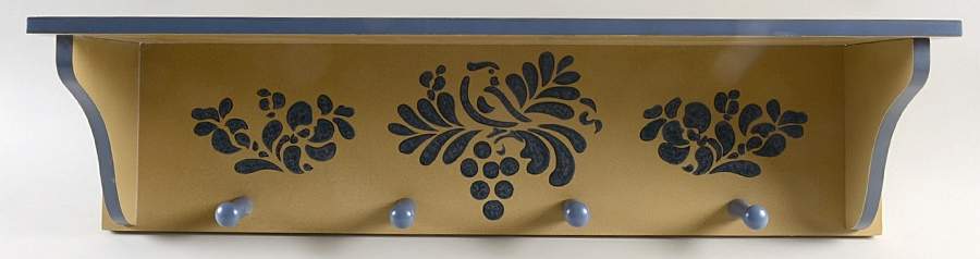 Folk Art Wood Peg Shelf by Pfaltzgraff-1
