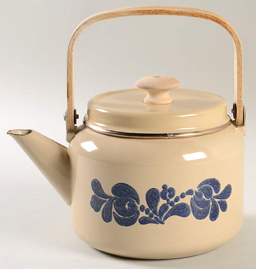Folk Art Metal Kettle & Lid by Pfaltzgraff-1