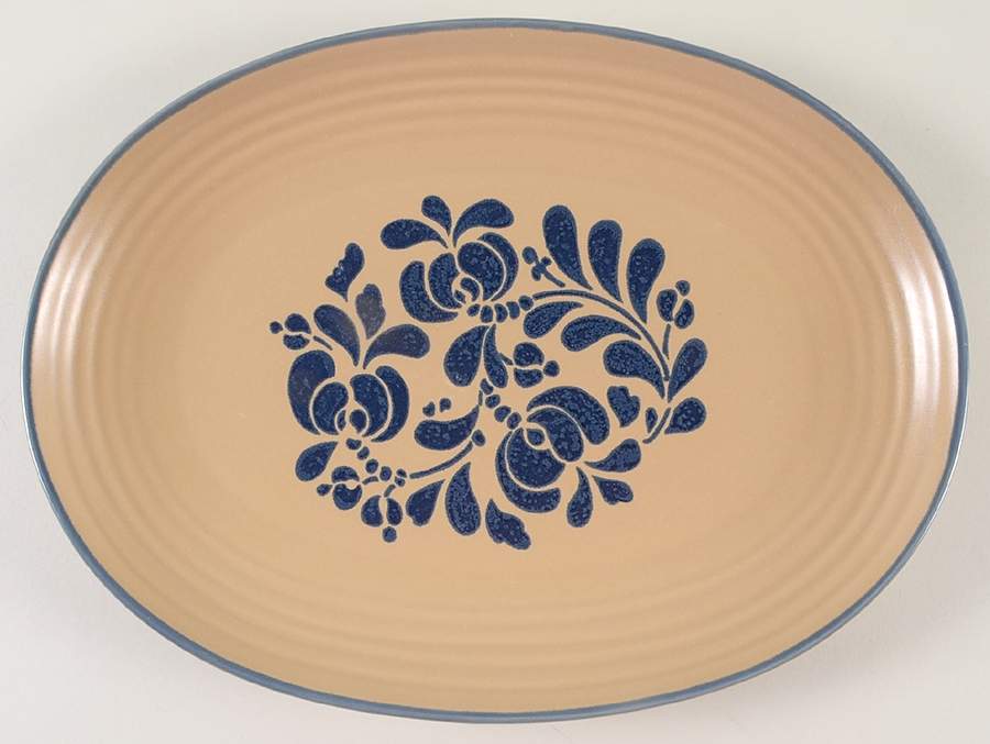 Folk Art 13" Oval Serving Platter by Pfaltzgraff-1