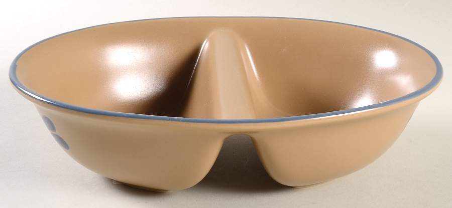 Folk Art 10" Oval Divided Vegetable Bowl by Pfaltzgraff-1