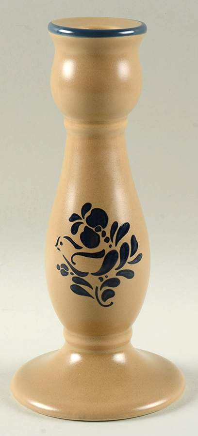 Folk Art 9" Tall Candlestick by Pfaltzgraff-1