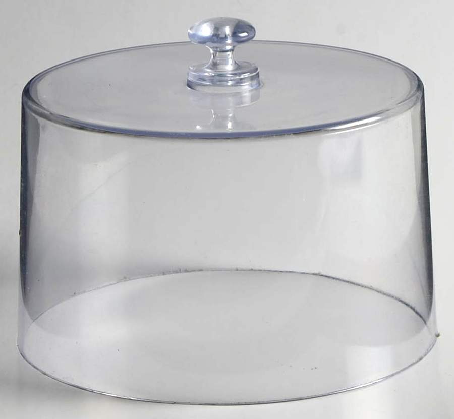 Folk Art Plastic Dome for Cheese Dish w/Ceramic Base by Pfaltzgraff-1