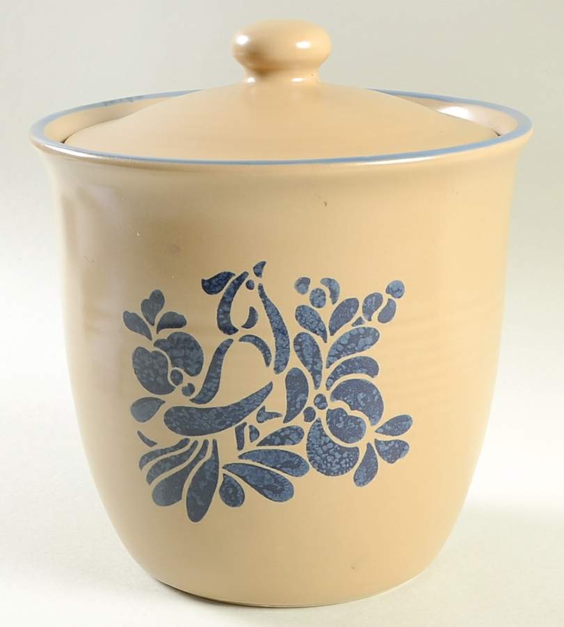 Folk Art Large Canister & Lid by Pfaltzgraff-1