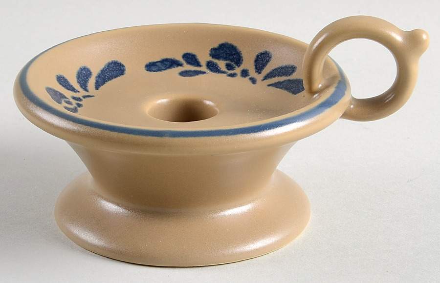 Folk Art Handled Candleholder by Pfaltzgraff-1
