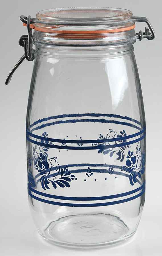 Folk Art Large Glassware Storage Jar & Lid by Pfaltzgraff-1