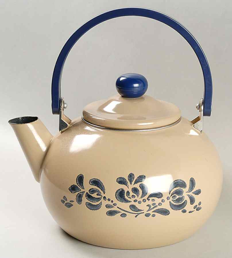 Folk Art Metal Kettle & Lid by Pfaltzgraff-1