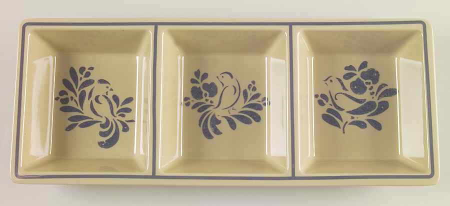Folk Art Melamine 3 Section Rectangular Tray by Pfaltzgraff-1