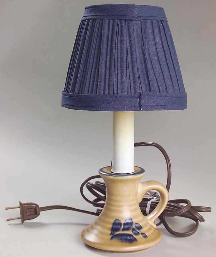 Folk Art Candle Lamp & Shade by Pfaltzgraff-1