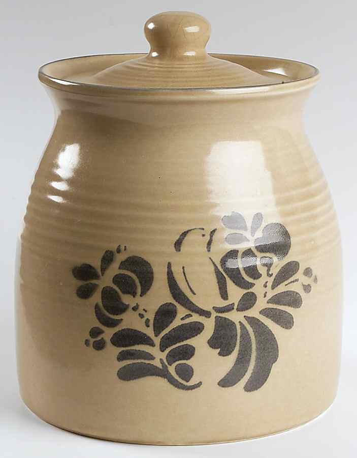 Folk Art Extra Large Canister & Lid by Pfaltzgraff-1
