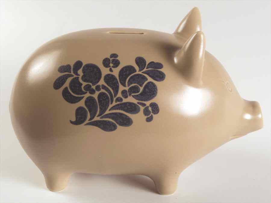 Folk Art Piggy Bank by Pfaltzgraff-1