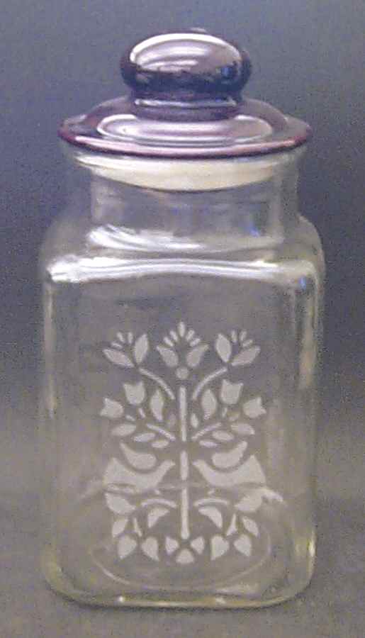 Folk Art 7" Glassware Storage Jar & Lid by Pfaltzgraff-1