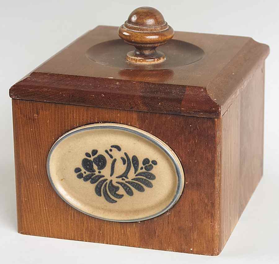 Folk Art Small Wood Canister & Lid by Pfaltzgraff-1