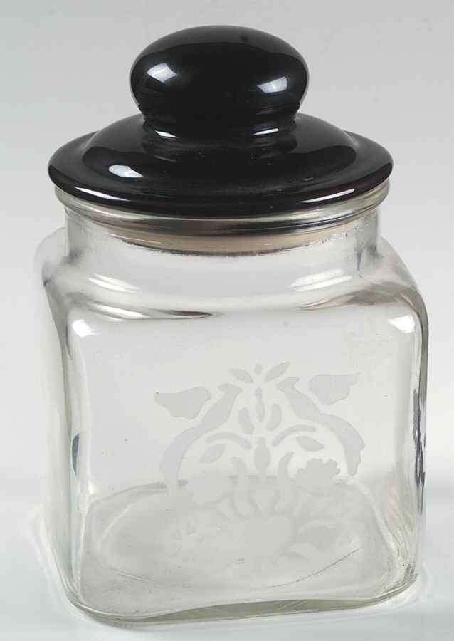 Folk Art 5" Glassware Storage Jar & Lid by Pfaltzgraff-1