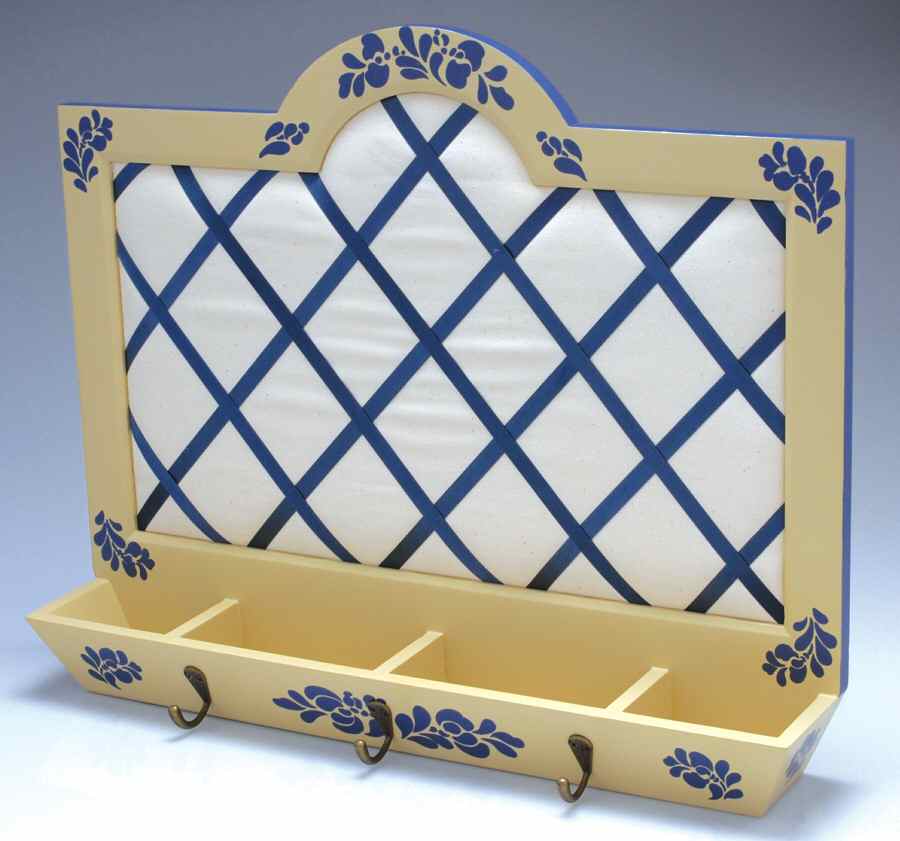 Folk Art Bulletin Board-Cloth & Wood by Pfaltzgraff-1